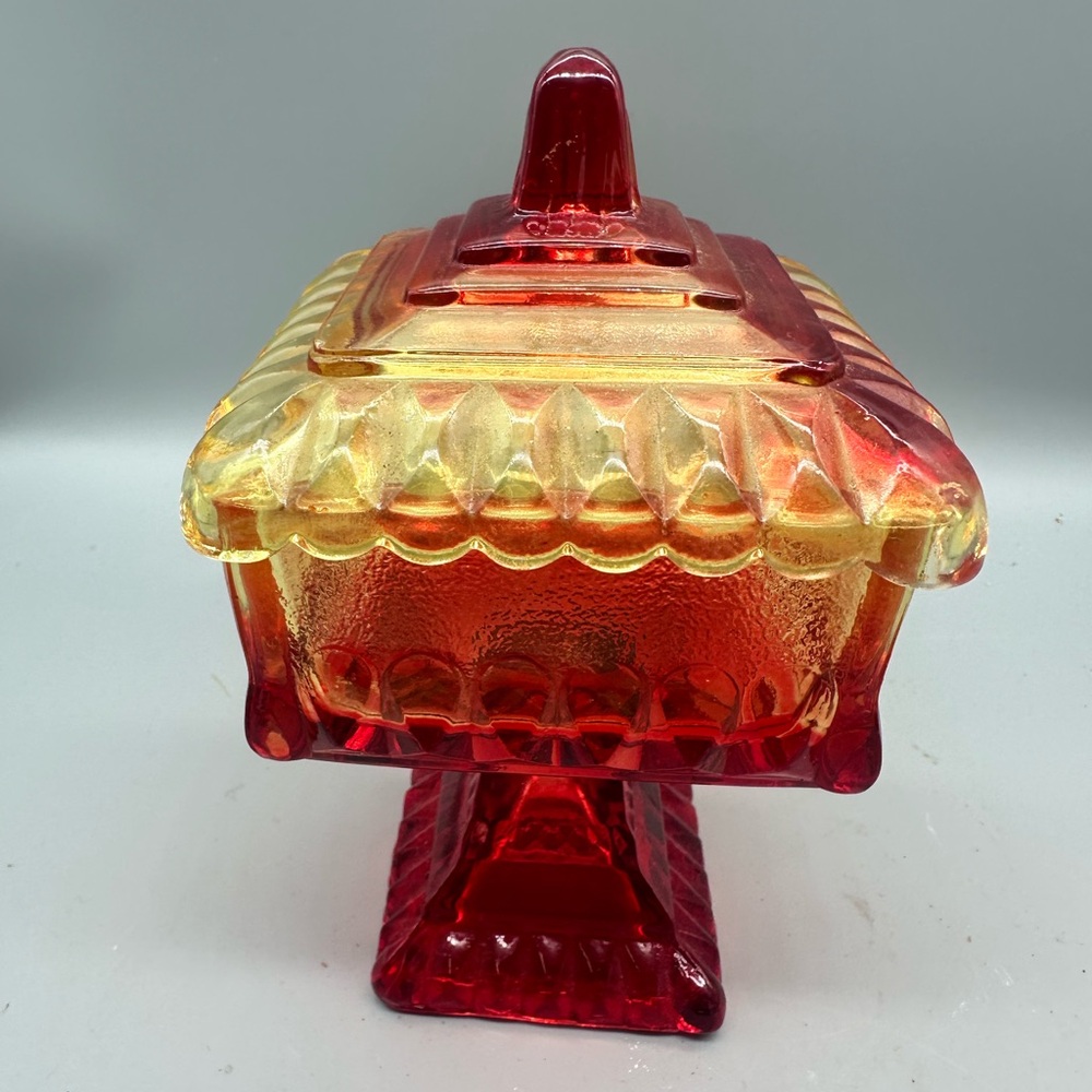 Jeanette Amberina Glass Compote - Picture 2 of 11